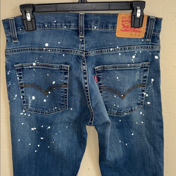 Levi’s 511 SlimFit Low Rise Medium Wash Distressed Paint Splatter Distress Jean - Picture 6 of 10